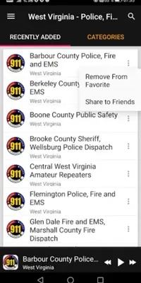 West Virginia Radio Scanner android App screenshot 1